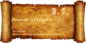 Mavrak Vilibald névjegykártya